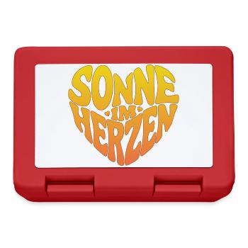 Sonne im Herzen - Brotdose - Rot - Vorne