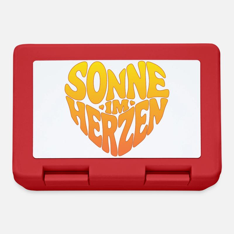 Sonne im Herzen - Brotdose - Rot