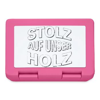 STOLZ AUF UNSER HOLZ mit transparenter Maserung - Brotdose - Pink - Vorne