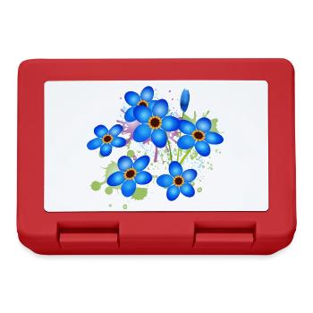 bright blue forget-me-not graffiti - Lunchbox - red - Front