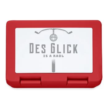 Des Glick is a Radl – Bayerisches Fahrrad Motiv - Brotdose - Rot - Vorne