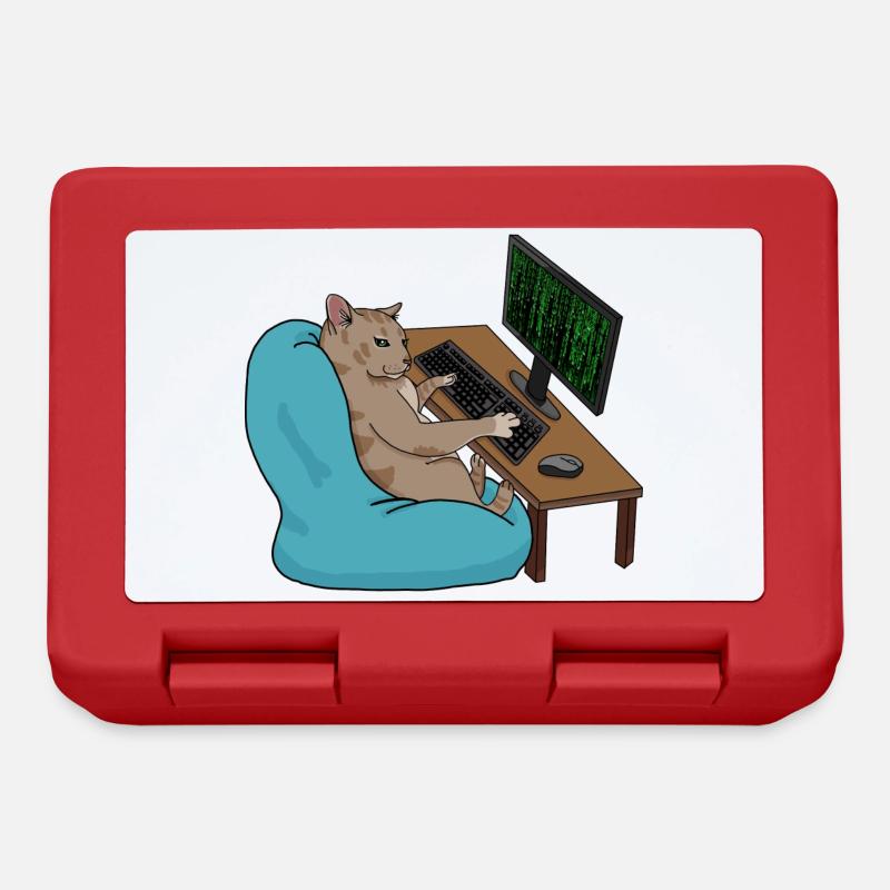 Cat Hacker - Lunchbox - red