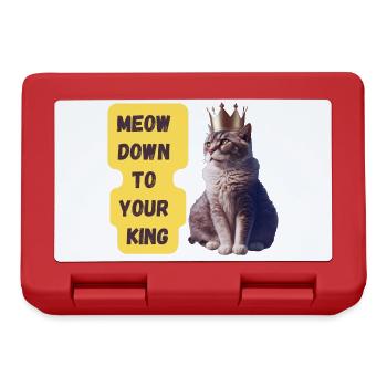 Meow Down To Your King Art Print - Lunchbox - red - Front