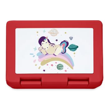 Cosmic Dream Unicorn on Rainbow - Lunchbox - red - Front