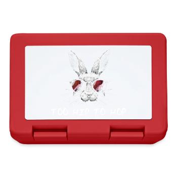 too hip to hop osterhase lustige sprüche ostern - Brotdose - Rot - Vorne