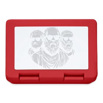 Sokrates, Aristoteles und Platon mit schwarzen Brillen - Brotdose - Rot - Vorne