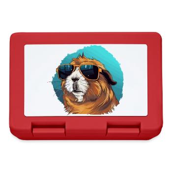 Casual guinea pig with sunglasses - Lunchbox - red - Front