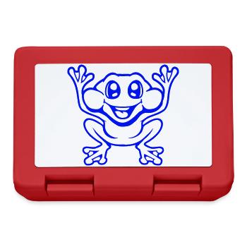 Frog Toad Laughs Funny Jumping Happy Comic - Lunchbox - red - Front