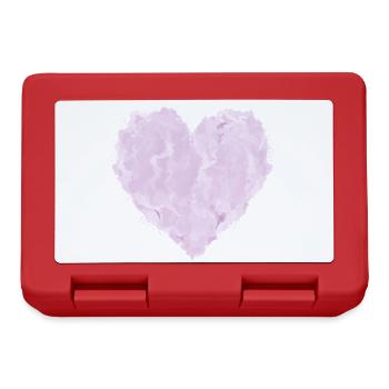 Pink heart in cloud look – soft design - Lunchbox - red - Front