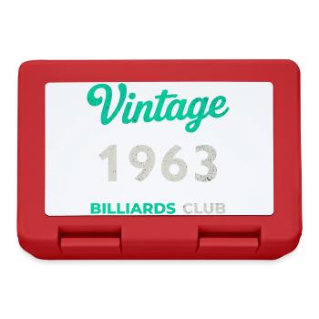 Vintage 1963 – Billiards Club Retro Geburtsjahr - Brotdose - Rot - Vorne