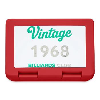 Vintage 1968 – Billiards Club Retro Geburtsjahr - Brotdose - Rot - Vorne