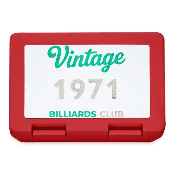 Vintage 1971 – Billiards Club Retro Geburtsjahr - Brotdose - Rot - Vorne