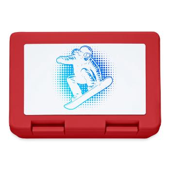 Neon Snowboarder Halftöne - Brotdose - Rot - Vorne
