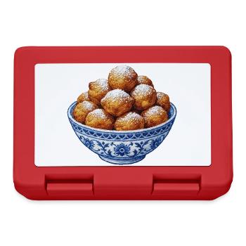 Oliebollen im bestickten Look (gedruckt) - Brotdose - Rot - Vorne