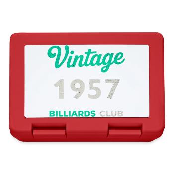 Vintage 1957 – Billiards Club Retro Geburtsjahr - Brotdose - Rot - Vorne