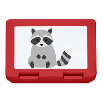 Style minimaliste de raton laveur assis mignon - Boîte à goûter - rouge - Devant