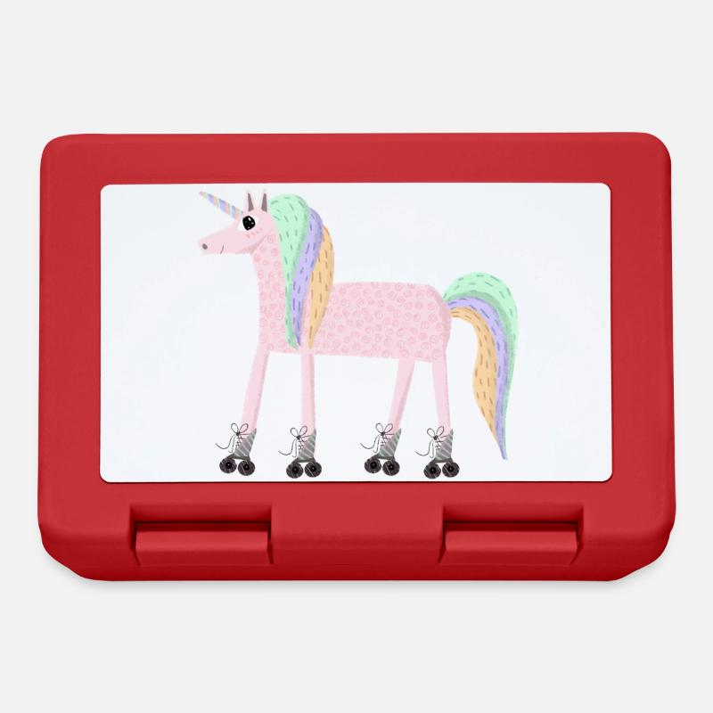 Unicorn_rollerSKate - Brotdose - Rot