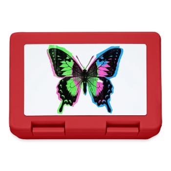Retro Vintage Schmetterling - Brotdose - Rot - Vorne