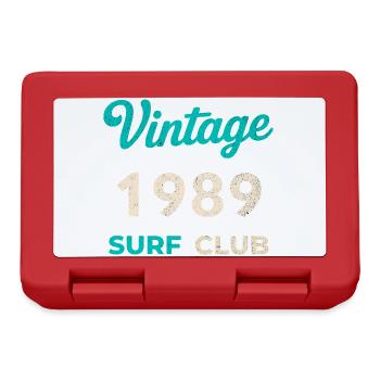 Cadeau rétro d’anniversaire vintage du Surf Club 1989 - Boîte à goûter - rouge - Devant