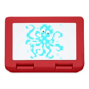 Octopus Squid Dots Dots Comic Sea Animal - Lunchbox - red - Front