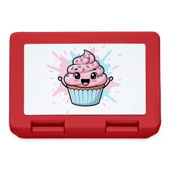 Kawaii Cupcake Illustration - Brotdose - Rot - Vorne