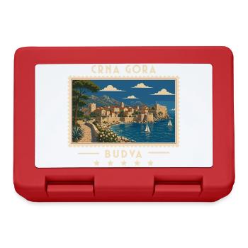 Montenegro Budva Vintage Reisemarke - Brotdose - Rot - Vorne