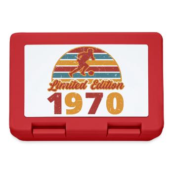 Football player football birthday built in 1970 - Lunchbox - red - Front