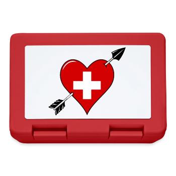La Suisse drapeau coeur amoureux - Boîte à goûter - rouge - Devant