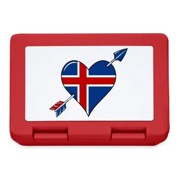 Iceland flag heart in love - Lunchbox - red - Front