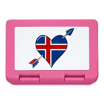 Drapeau islandais coeur amoureux - Boîte à goûter - rose - Devant