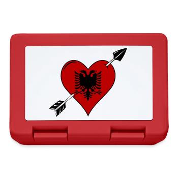 Albanie drapeau coeur amoureux - Boîte à goûter - rouge - Devant