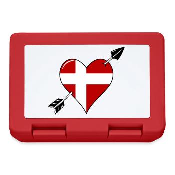 Denmark flag heart in love - Lunchbox - red - Front