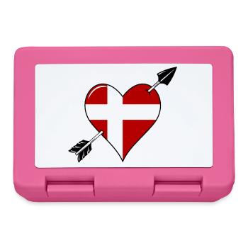 Danemark drapeau coeur amoureux - Boîte à goûter - rose - Devant