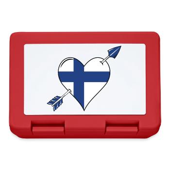 Finlande drapeau coeur amoureux - Boîte à goûter - rouge - Devant