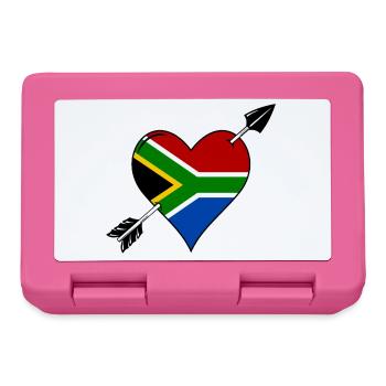 South Africa flag heart in love - Lunchbox - pink - Front