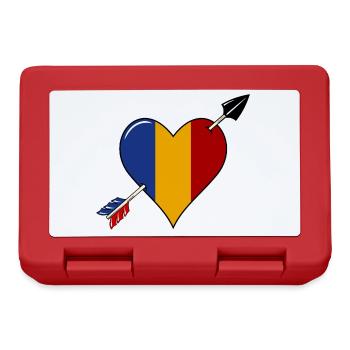 Romania flag heart in love - Lunchbox - red - Front