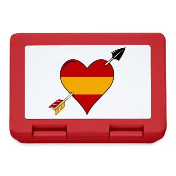 Spanien Flagge Herz verliebt - Brotdose - Rot - Vorne
