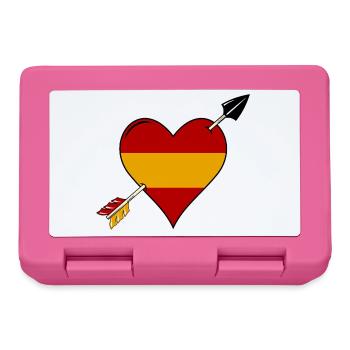 Espagne drapeau coeur amoureux - Boîte à goûter - rose - Devant