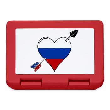 Russie drapeau coeur amoureux - Boîte à goûter - rouge - Devant