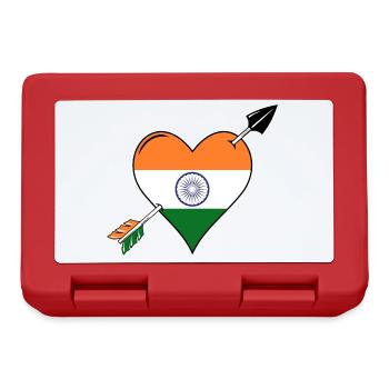 India flag heart in love - Lunchbox - red - Front