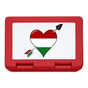 Hongrie drapeau coeur amoureux - Boîte à goûter - rouge - Devant