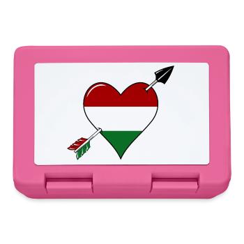 Hongrie drapeau coeur amoureux - Boîte à goûter - rose - Devant
