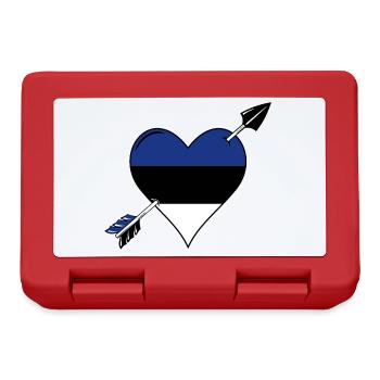 Estland Flagge Herz verliebt - Brotdose - Rot - Vorne