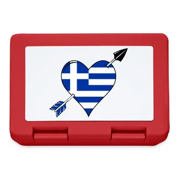 Greece Flag Heart Love - Lunchbox - red - Front