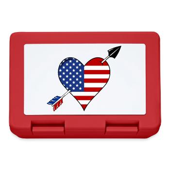 USA Flag Heart Love - Lunchbox - red - Front