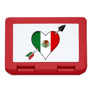 Mexique Flag Heart Love - Boîte à goûter - rouge - Devant