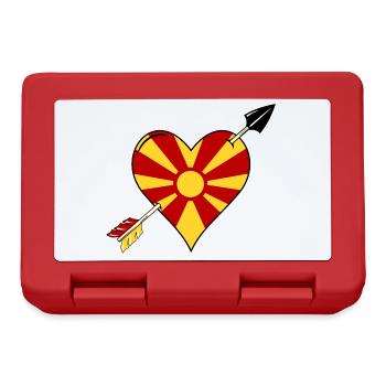 Makedonien Flagge Herz Liebe - Brotdose - Rot - Vorne