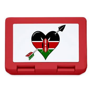 Kenia Flagge Herz Liebe - Brotdose - Rot - Vorne