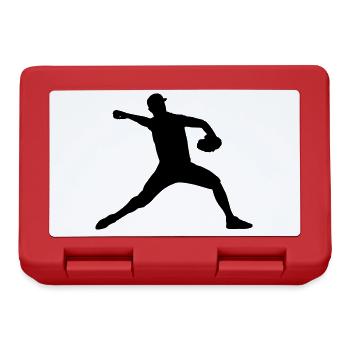 Baseball Batting Ball Pitcher Gift - Lunchbox - red - Front