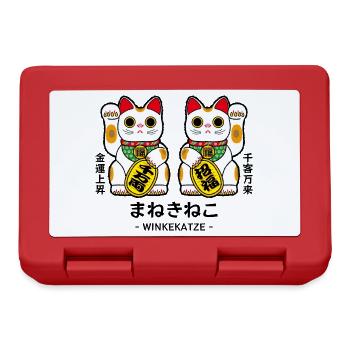 Manekineko - Winkekatze - Brotdose - Rot - Vorne